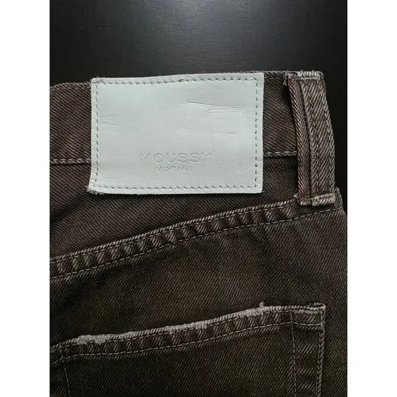 Moussy Vintage Emery Brown Button Fly Denim Jeans Size 26 - Picture 7 of 7